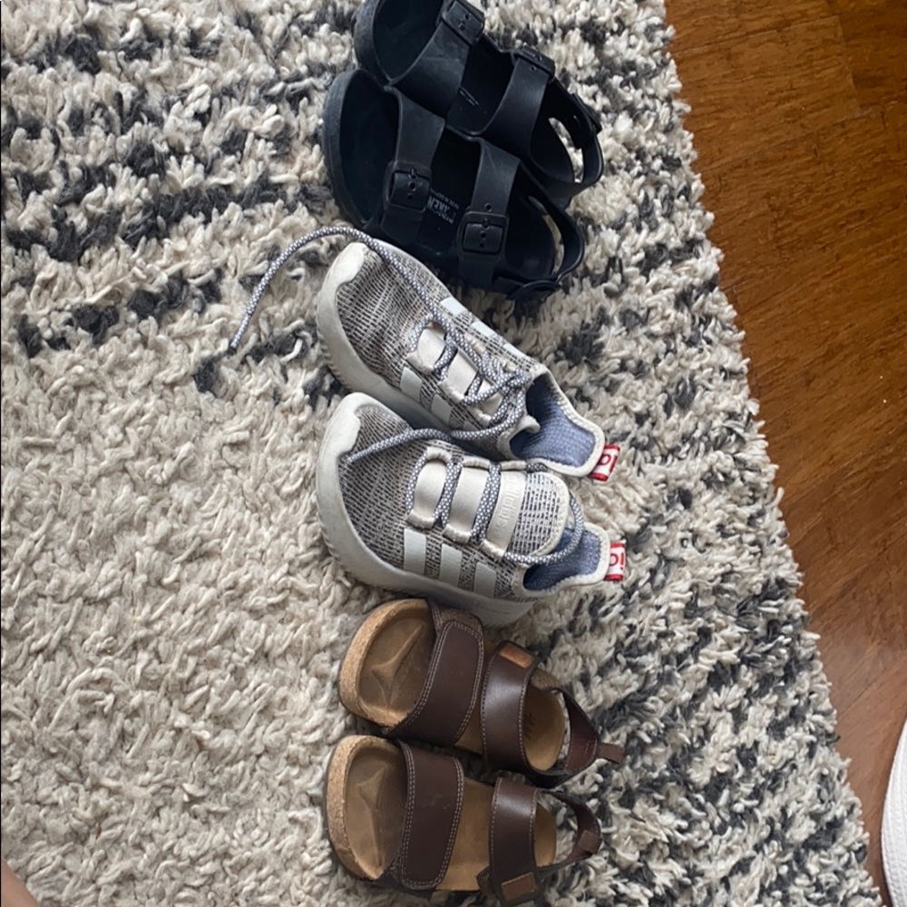 Boys size 11 adidas and slides